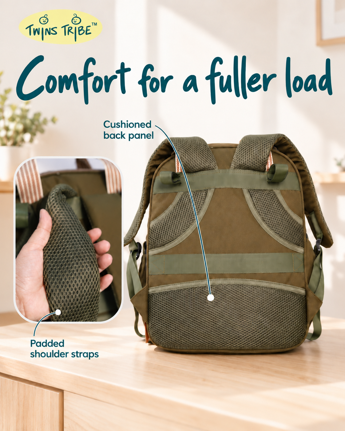 TwinsTribe DoubleDuty: Expandable Diaper Bag for Twins