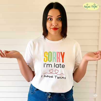 Sorry, I’m Late. I have Twins – Tee for Twin Parents