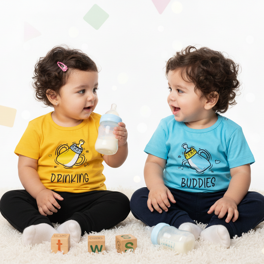 TwinsTribe Twins Tees Set – Drinking & Buddies
