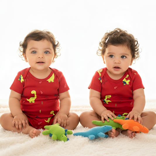 TwinsTribe Twins Onesie Set – The Dino World