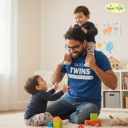 Classic Overachiever – Tee for Twin Dads - Royal Blue