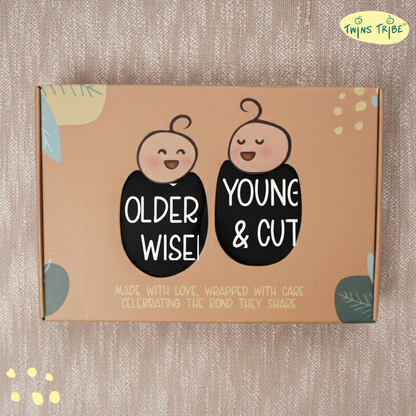 TwinsTribe Twins Tees Set – Older & Wiser · Younger & Cuter