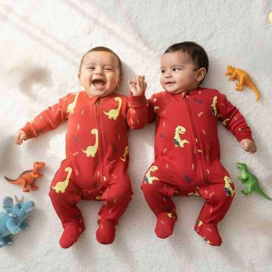 TwinsTribe Twins Rompers Set – The Dino World