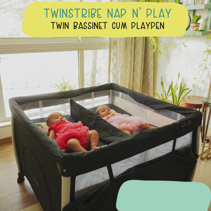 TwinsTribe Nap n’ Play: Twin Bassinet cum Playpen