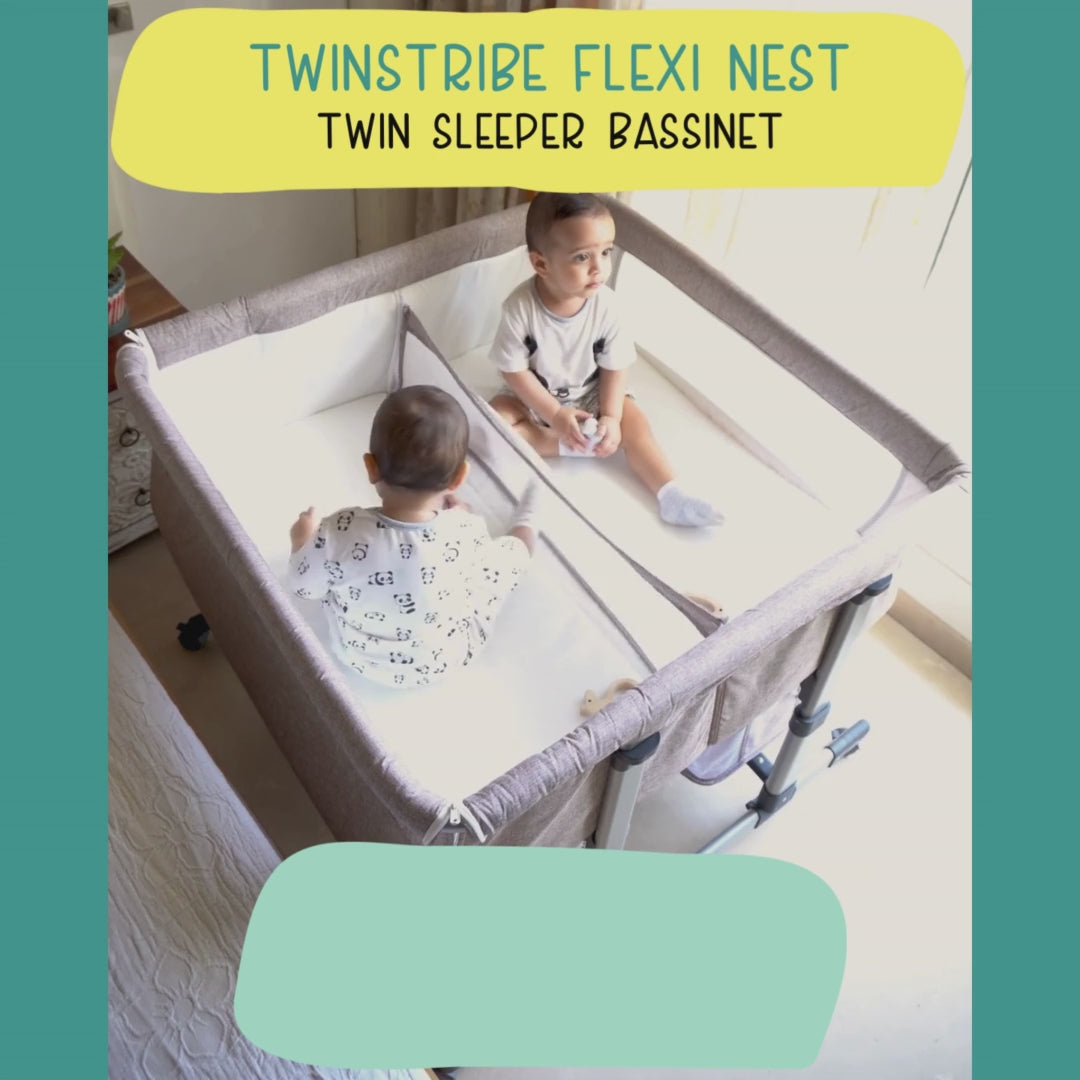 Flexi Nest Twin Sleeper Bassinet Bed for Newborn Twins Twins Tribe