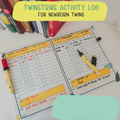 TwinsTribe Activity Log for Newborn Twins